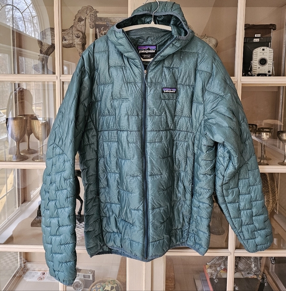 $329💚RARE💙 Patagonia Micro Puff Hoody Jacket Mens Sea Blue - Picture 3 of 12